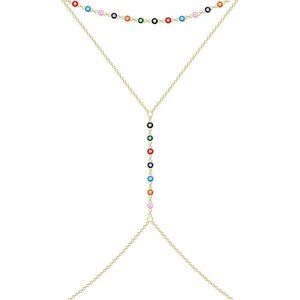 🆕 Women Gold Christmas Body Chain Trendy Stocking Stuffers Layered Waist Beads